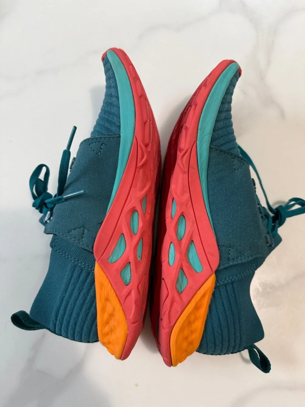 Merrell Teal women’s Lace-Up Sneakers with Orange and Coral Accents
